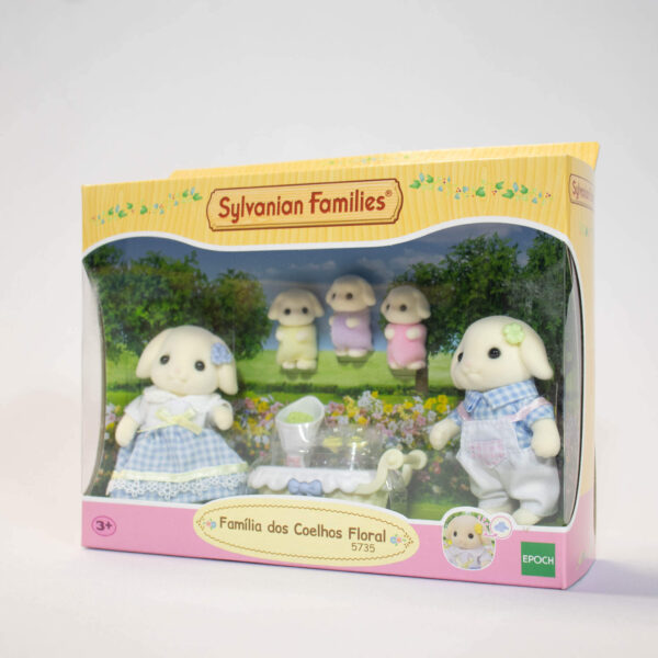 Família Dos Coelhos Floral Sylvanian Families Colorido.