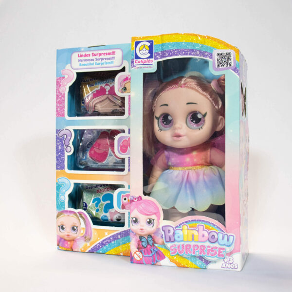 Boneca Rainbow Surprise Cabelo Loiro.