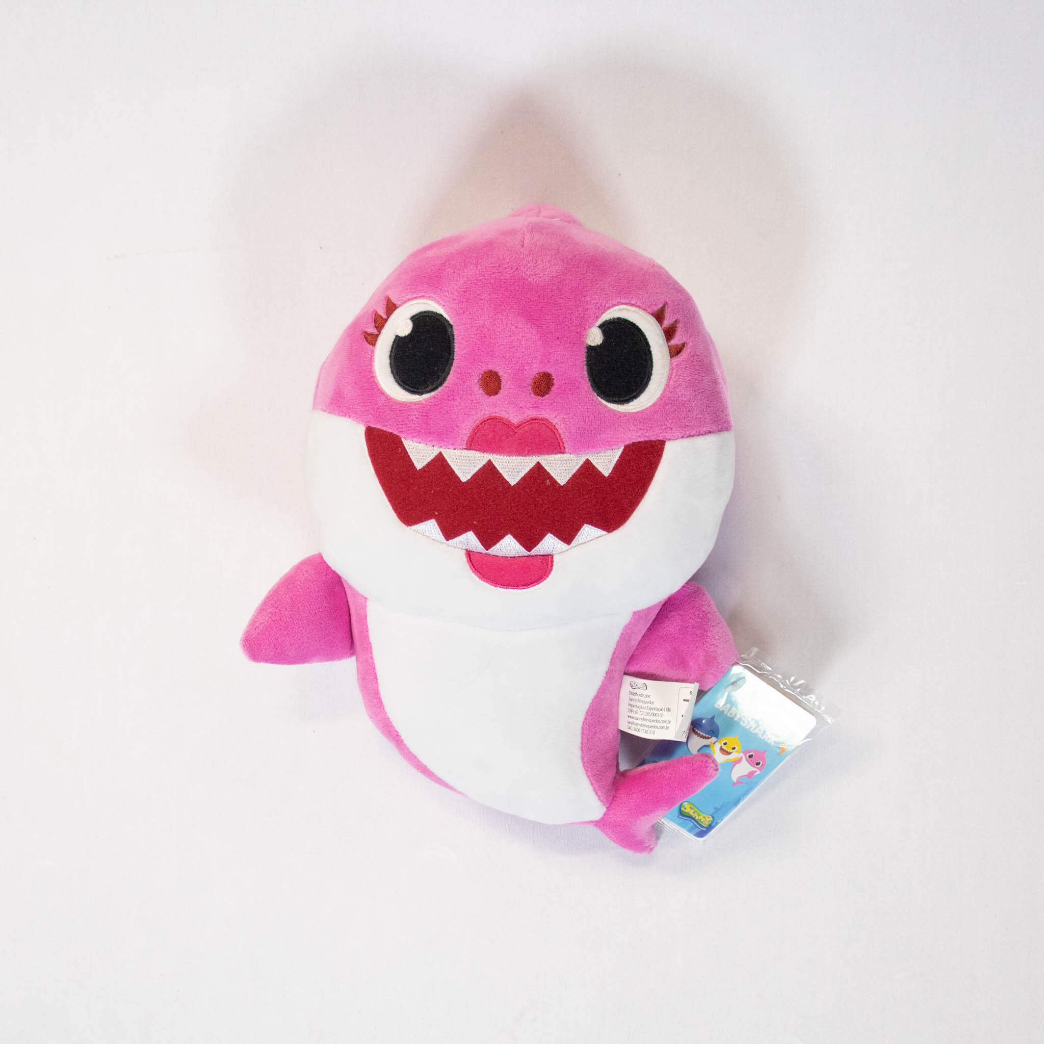 Kit 3 Pelucia Baby Shark Musical Tubarão Rosa