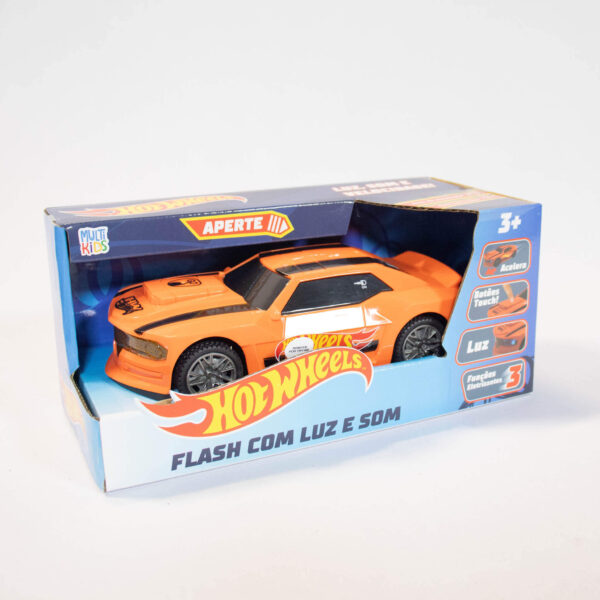 Hot Wheels Carro Flash Laranja Com Luz E Som-Multikids