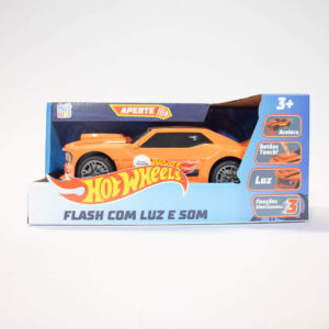 Hot Wheels Carro Flash Laranja Com Luz E Som Multikids