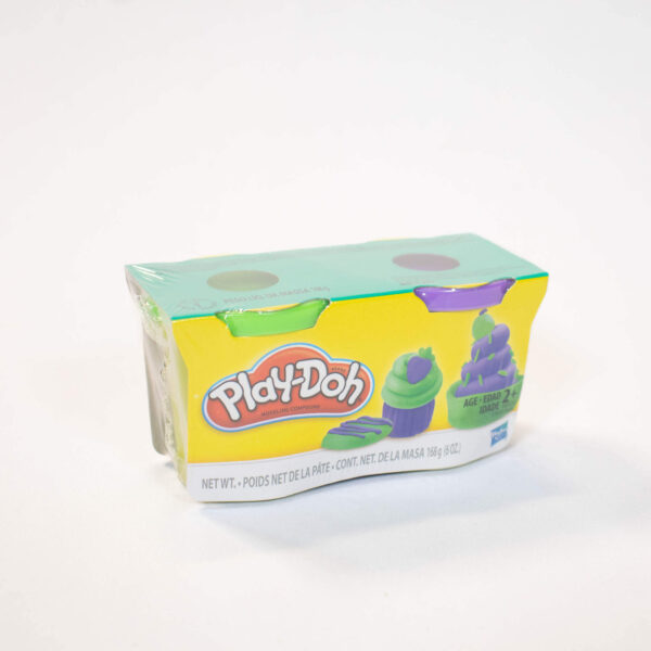 Play Doh Massinha 2 Potes Verde E Roxo.